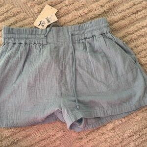 NWT billabong drawstring light blue shorts, size medium